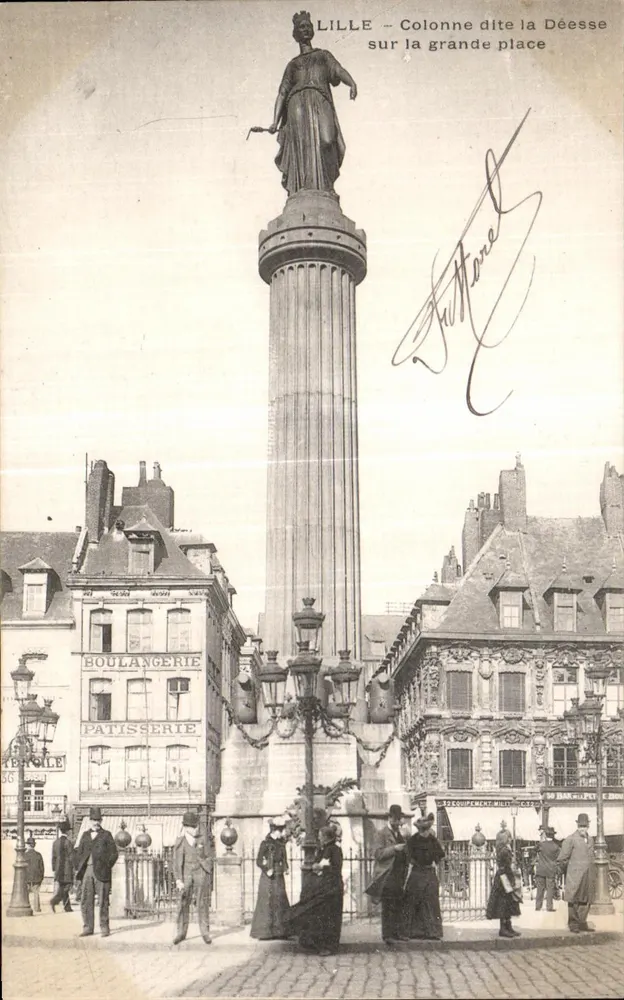 Lille — Die Säule genannt die Göttin auf dem großen Platz — Verlag Tuffon - Vorderseite