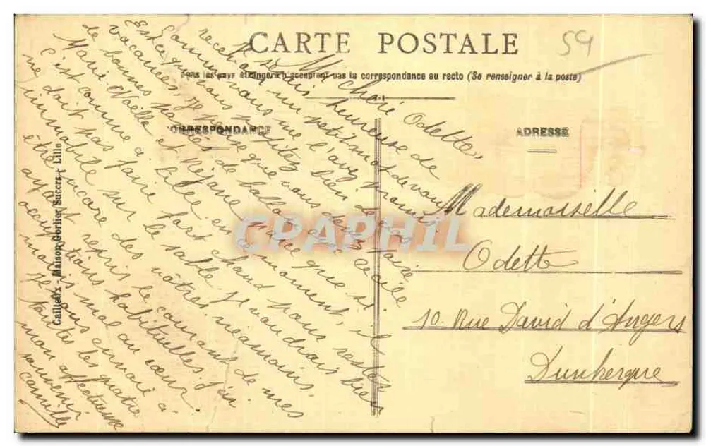 Lille - Avenue du Peuple Belge - Jardins de la Basse-Deûle - E.C. n°66 - Rückseite