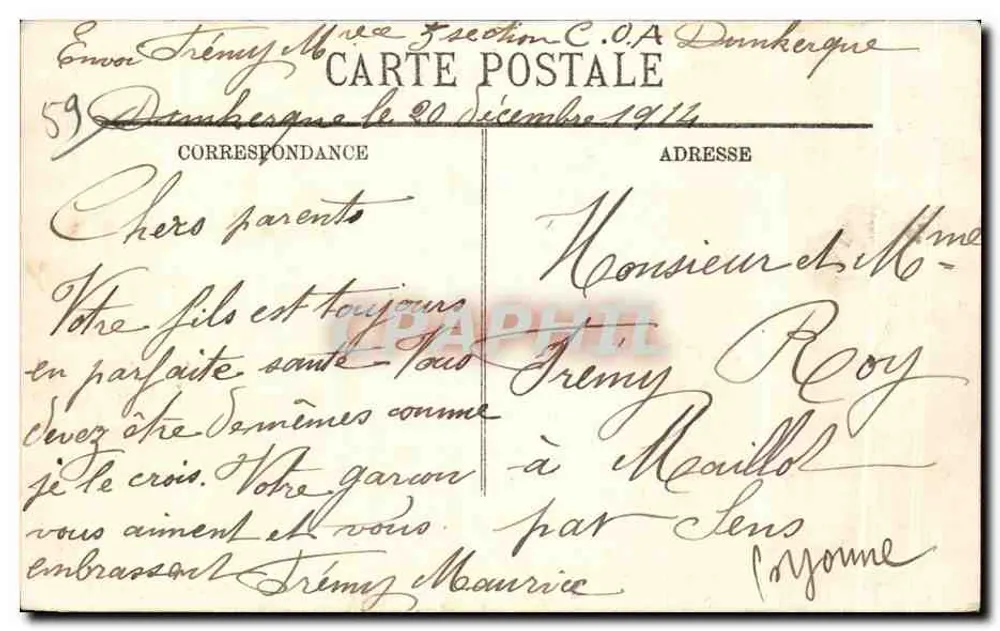 Dunkerque — De Ingang naar het Haven — LL - Achterkant