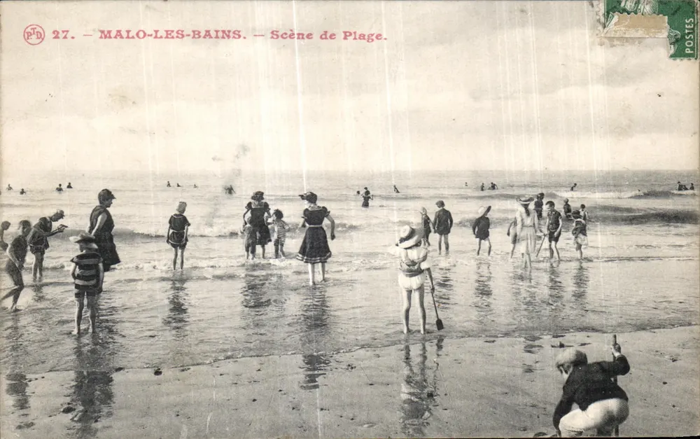 Malo-les-Bains — Scène de Plage. — Éditeur P.D. n°27. - Frente