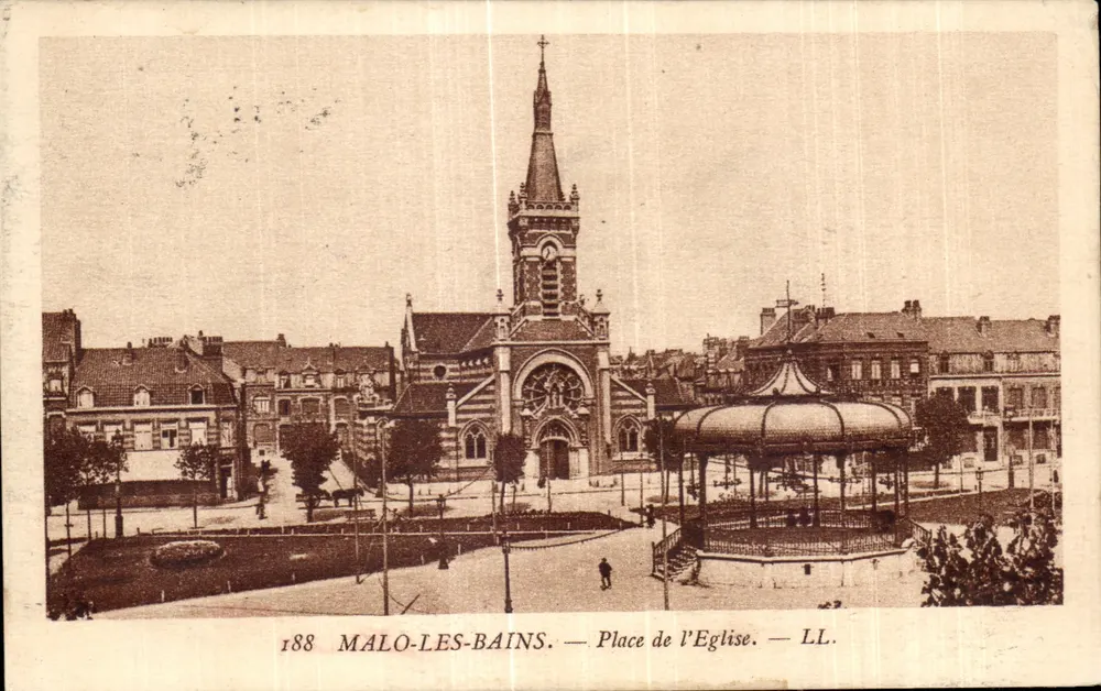 Malo-les-Bains — Kirchplatz — LL. Nr. 188 - Vorderseite