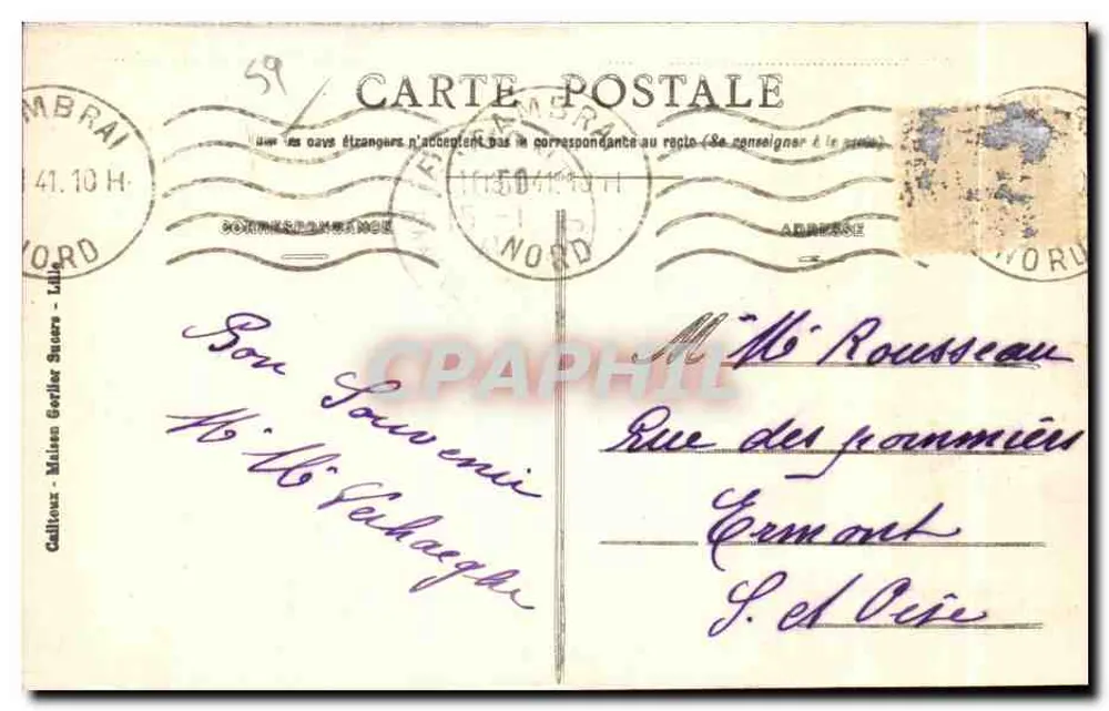 Cambrai (Nord) — Notre-Dame — Calixteu - Verso