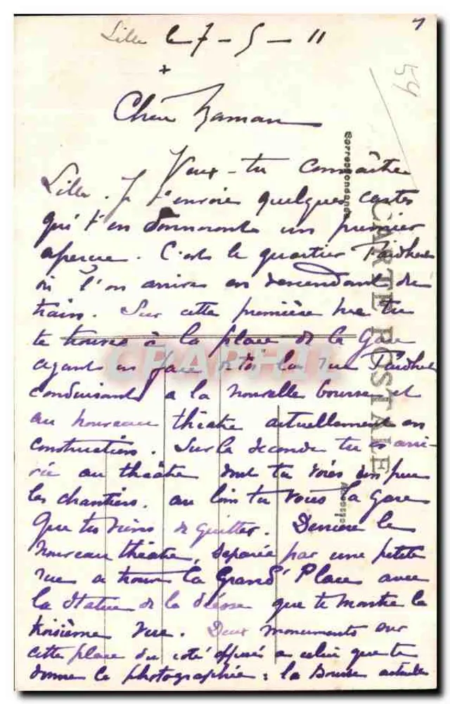 LILLE - Rue Faidherbe in Richtung Place du Théâtre - E.C. - n°99 - Rückseite