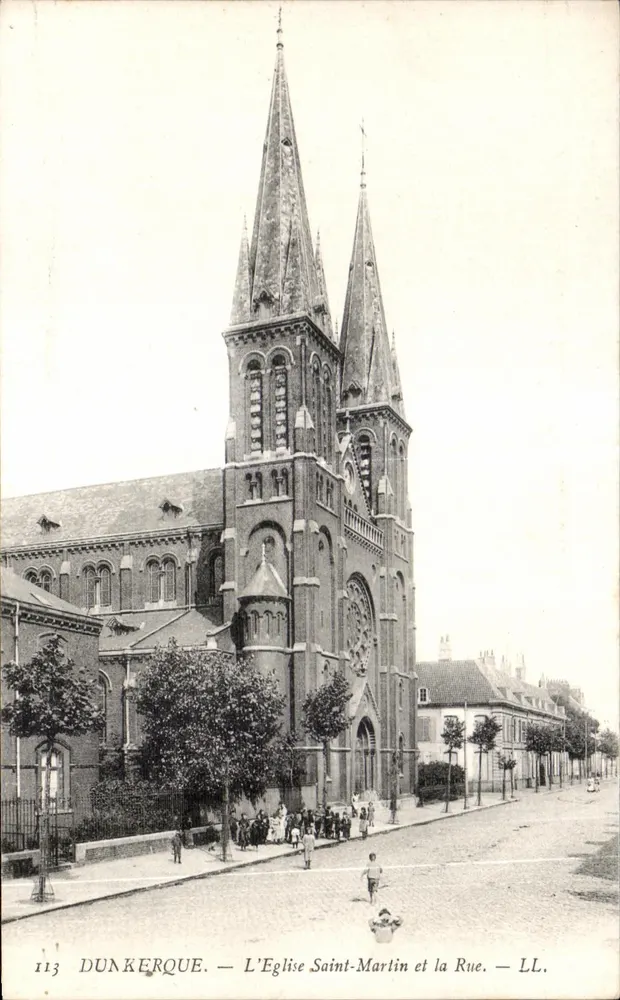 Dunkerque — Kirche Saint-Martin und Straße — LL. n°113 - Vorderseite