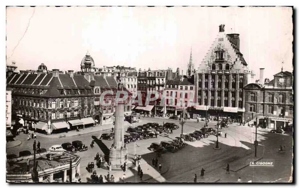Platz des Generals de Gaulle — Lille — Editions La Cigogne - Vorderseite