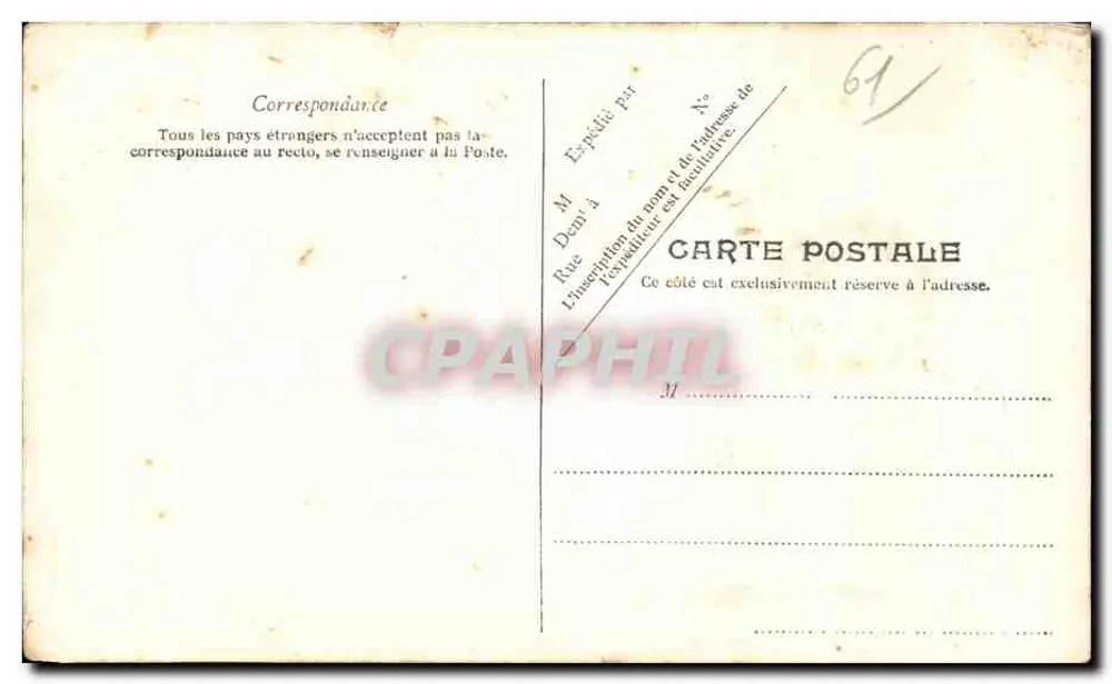 Fleurs — décor floral à l'encre et à l'aquarelle — carte postale imprimée 'CARTE POSTALE' et 'CARTE POSTALE' en verso - Rückseite