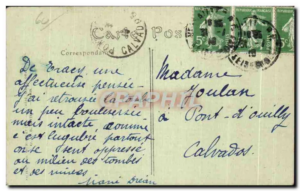 Tracy-le-Val (Oise) — Ruinen der Kirche — Campagne 1914-1915 — Visé Paris N° 949 - Rückseite