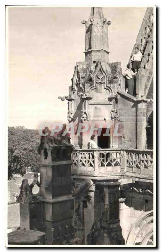 Vue de la flèche de la cathédrale de Rouen — éditeur non imprimé - Frente