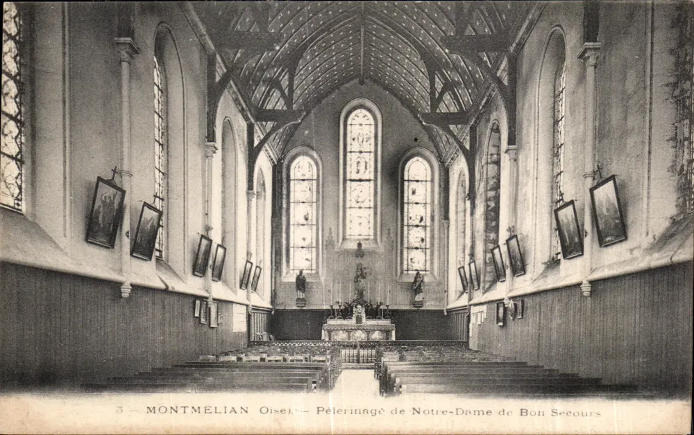 Montmelian Oise — Pilgerreise zu Notre-Dame de Bon Secours — Imp. Photo. D. A. Longues, Paris - Vorderseite