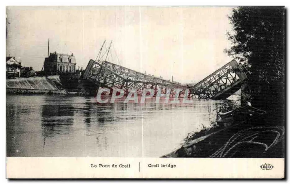 Het brug van Creil — Draaibrug van metaal over de rivier de Seine — Uitgever B.P.D. - Voorkant