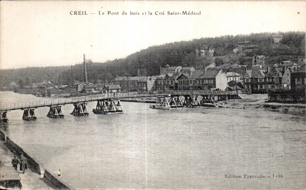 Creil — Der Holzbrücke und das Viertel Saint-Médard — Edition Francolin - 1418 - Vorderseite