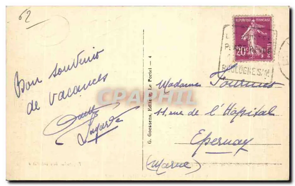 Le Portel - Die Strandpromenade zur Badezeit — G. G. 50 — Verlag G. Goessens - Rückseite