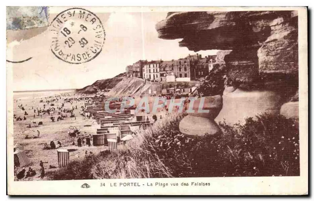 Le Portel - Die Küste vom Kliff aus — Édition du Grand Bazar Portelois, n°34 - Vorderseite