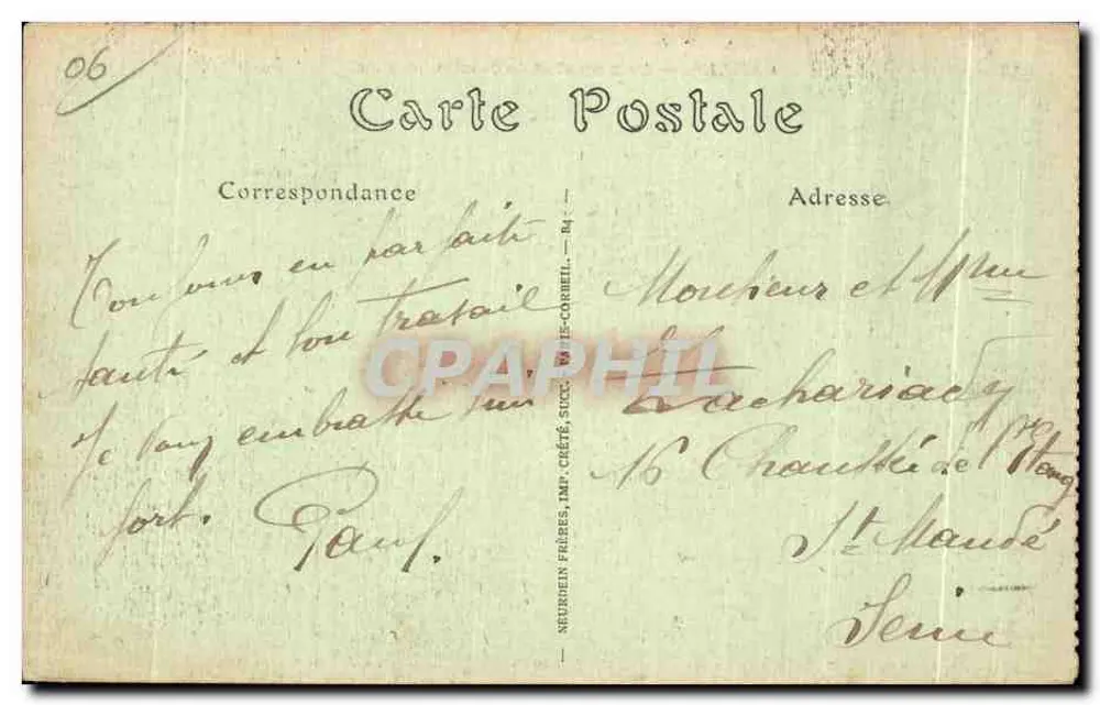 CANNES — Der Suquet und Mont Chevalier — Neurden Frères, Imp. Créte-Corbeil, n°658 - Rückseite