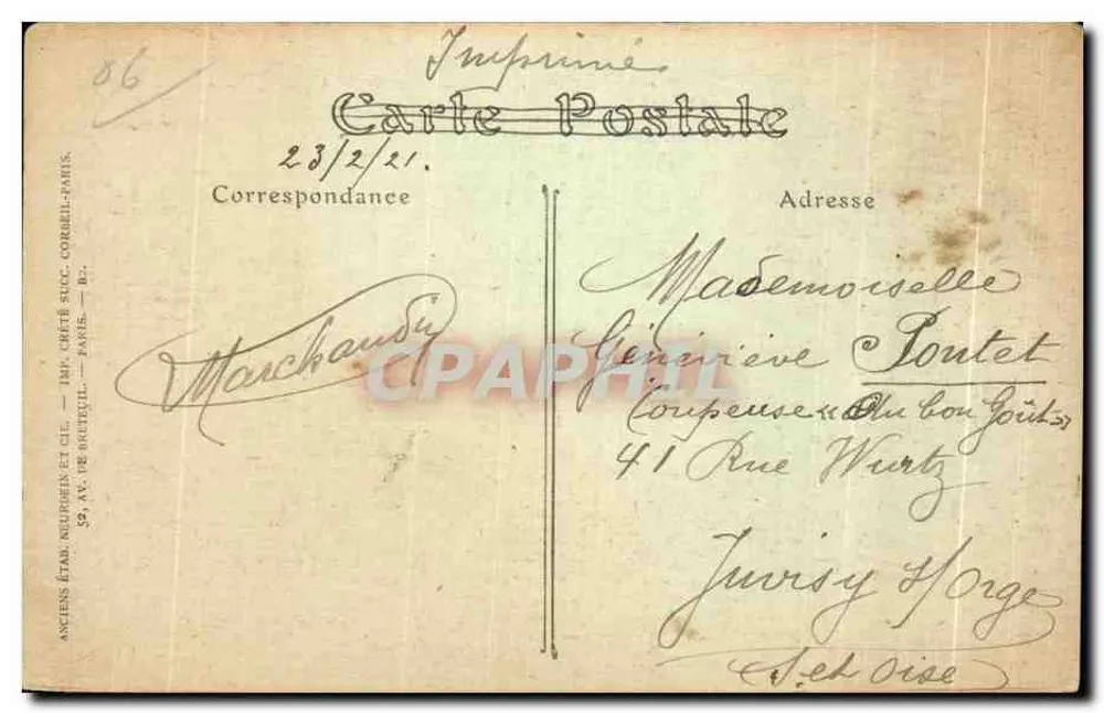 CANNES — Ansicht der Promenade der Croisette und des Hotels Carlton — Druckerei Wirtz, Nr. 400 - Rückseite