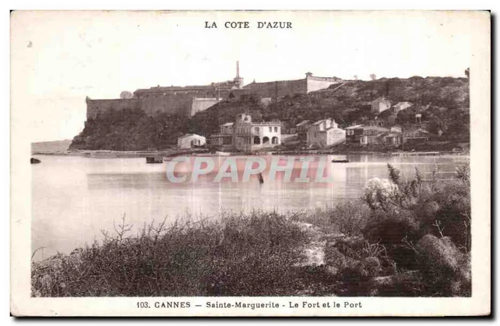 Cannes — Sainte-Marguerite — Der Fort und der Hafen — Verlag Munier, Nr. 103 - Vorderseite