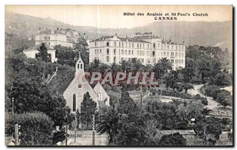 Hôtel des Anglais und St Paul's Church — Cannes — Verleger nicht sichtbar - Vorderseite