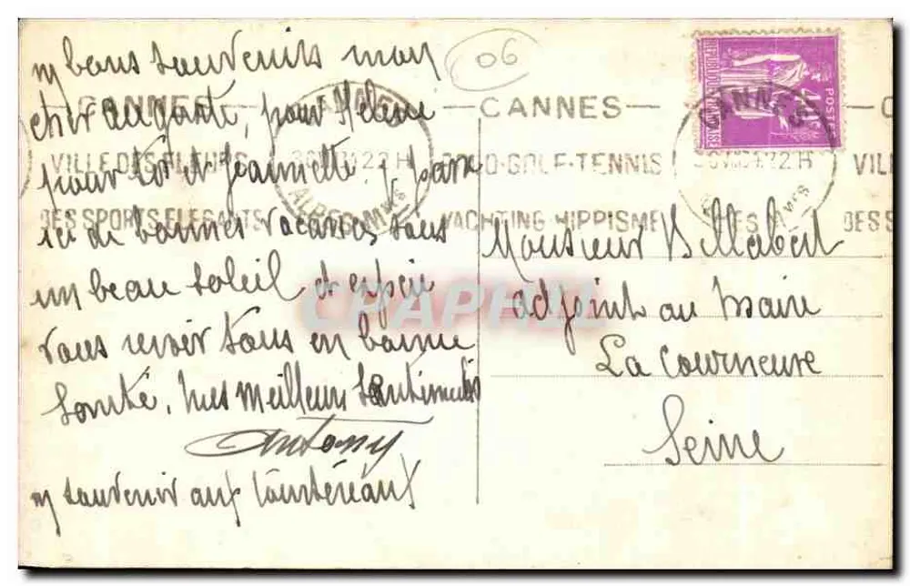Cannes — O Porto — Editor: VILLE DES PLAISIRS - Verso