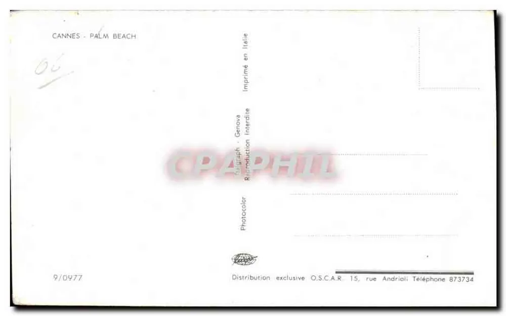 Cannes - Palm Beach — praia e piscina — O.S.C.A.R. Genova - Verso
