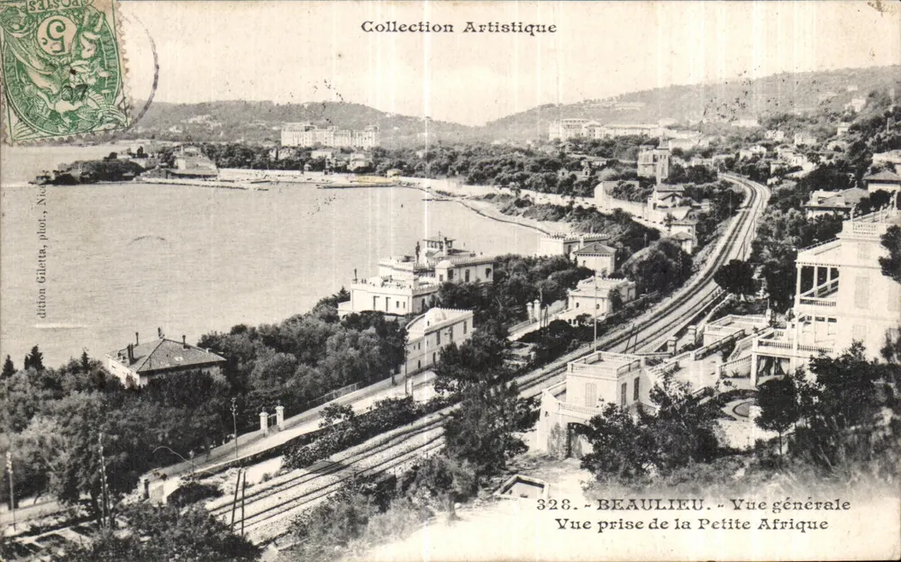 Beaulieu — Allgemeiner Blick von der Kleinen Afrika — Künstlerische Sammlung, n°328, Édition Gilitta, Nice - Vorderseite