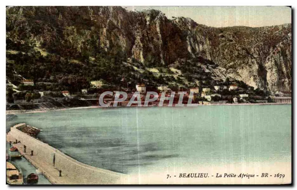 Beaulieu - A Pequena África — vista da costa e do porto — editor BR, n° 1679 - Frente