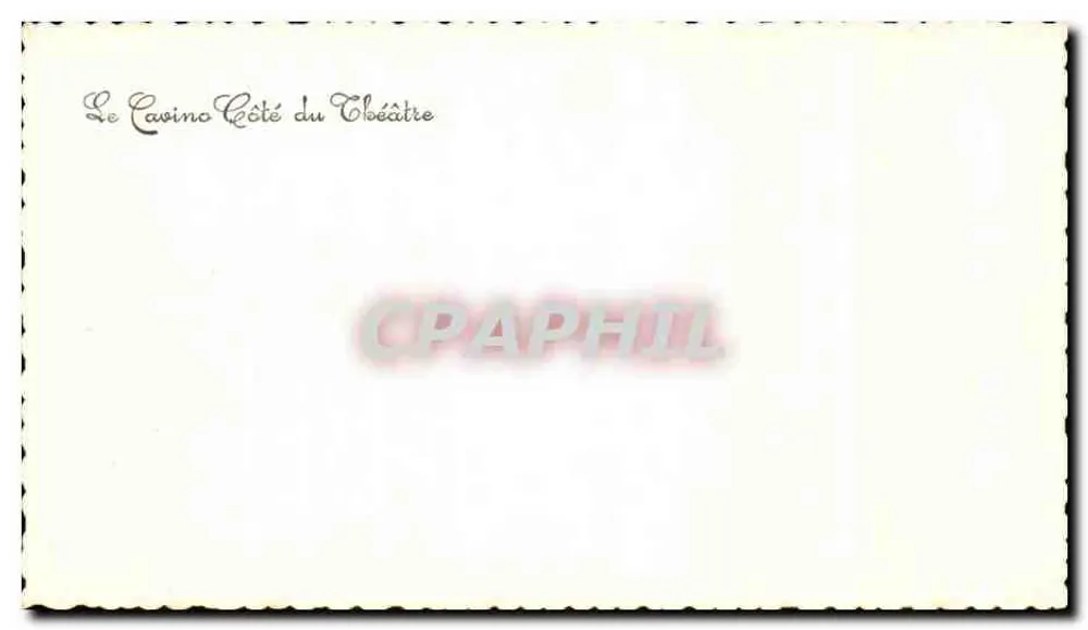 O Casino do Lado do Teatro — Paris — editor desconhecido - Verso