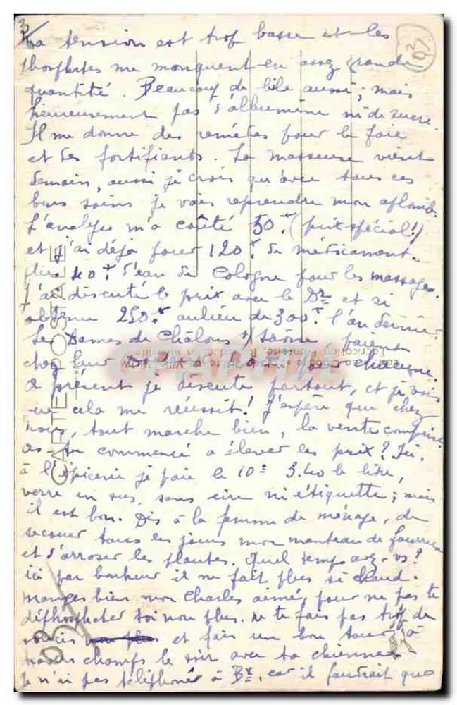 Vichy — Die Ufer des Allier und der Pier des Golf — La Cigogne, n° 424 - Rückseite