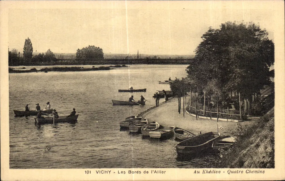 Vichy - Die Ufer des Allier — Au Khédive - Vier Kreuzungen — Verleger Nr. 101 - Vorderseite