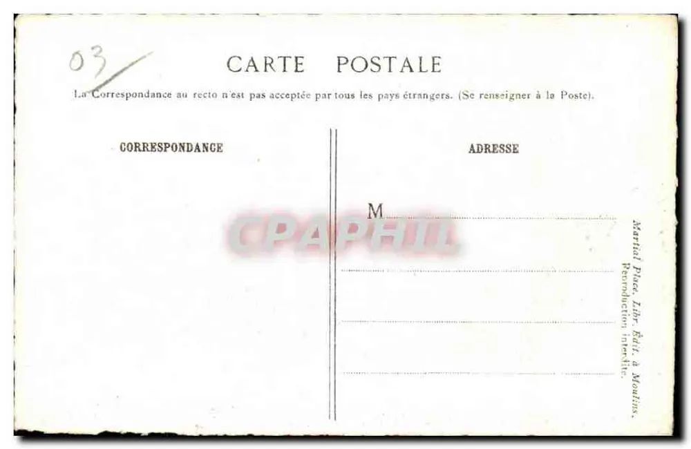 Castelo de Fourchaud — Série L'Allier Pittoresque n°9 — editor Martial Piac - Verso