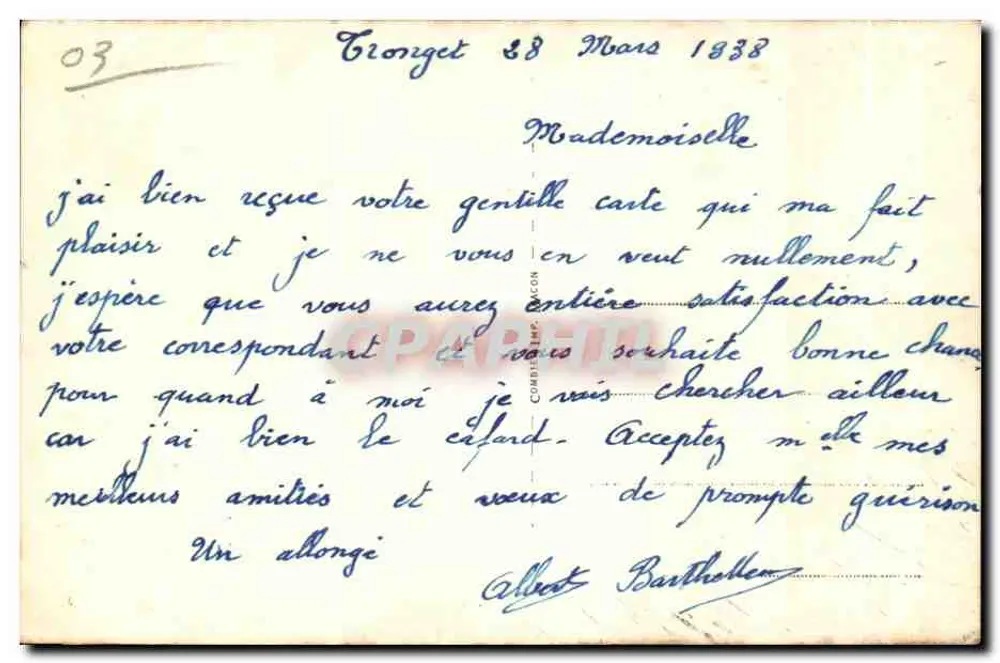 Sanatório F. Mercier - Tronquet (Allier) - Vista geral - Verso