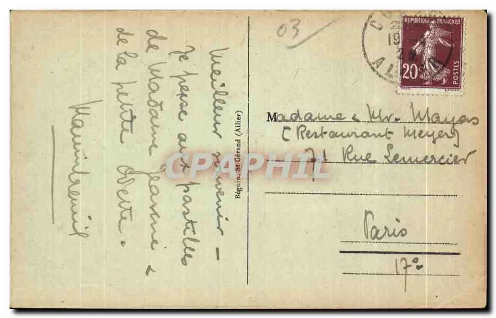 La Vallée du Jolan aux Malavaux — Umgebung von Vieby — Cusset, n°576 - Rückseite