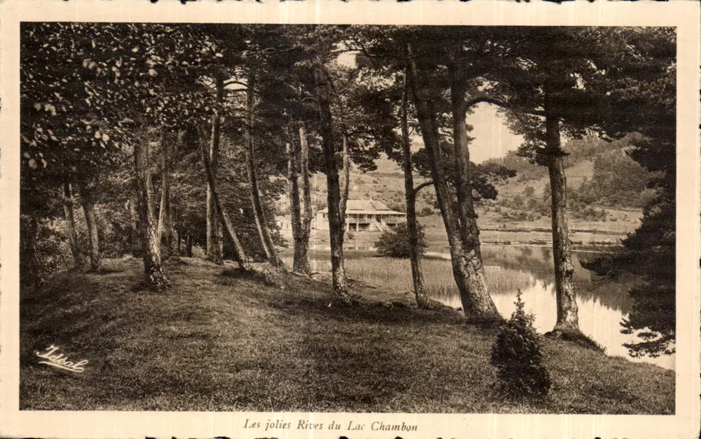 As belas Riberas do Lago Chambon — Edição artística da Auvergne Pittoresque, n° 20 — Béguin, St-Gérard-de-Puy (Allier) - Frente