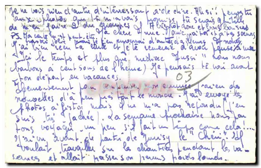 Cemitério de Reims — Monumento do Geral Coulombe — Editor Cing - Verso