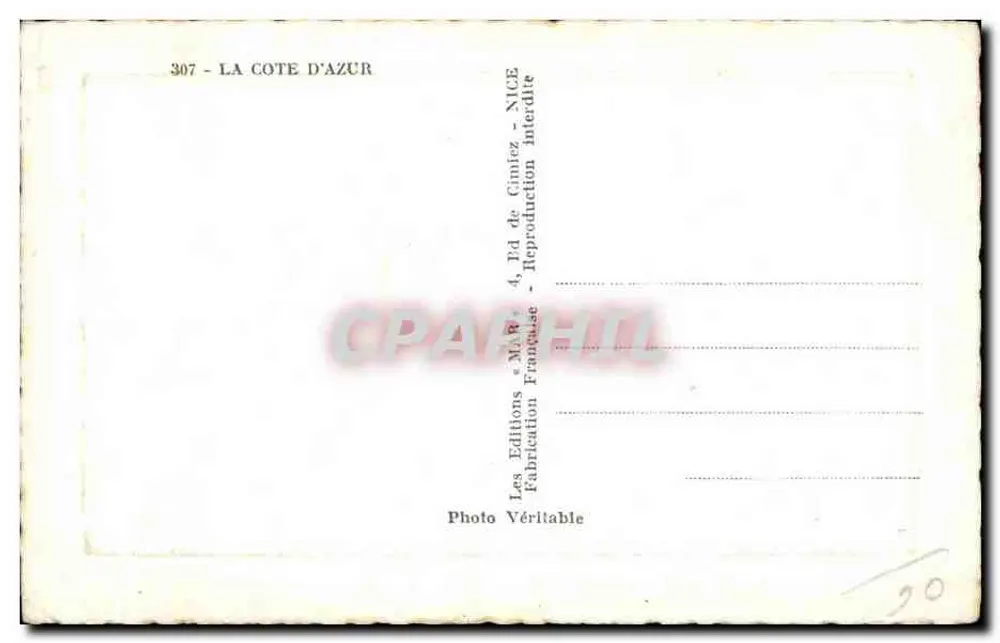 Bartanés au repos — deux voiliers amarrés près d'une plage ombragée — Éditions de la Côte d'Azur, n° 307 - Rückseite