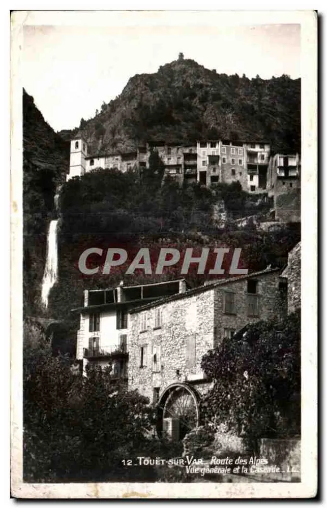 Touët-sur-Var — Allgemeiner Blick und der Wasserfall — Verlag L.C. n°12 - Vorderseite