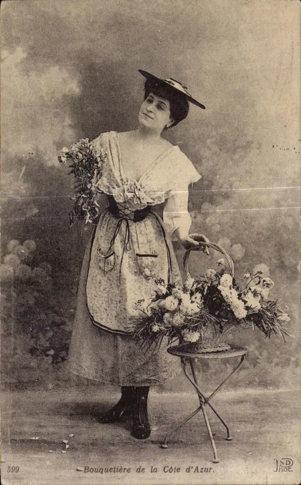 Blumenverkäuferin der Côte d'Azur — JNDnot. — n° 599 - Vorderseite