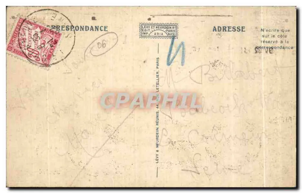 Côte d'Azur von Menton nach Cannes — LL. — L'Estérel — Verlag Lévy & Neurdein, Paris - Rückseite