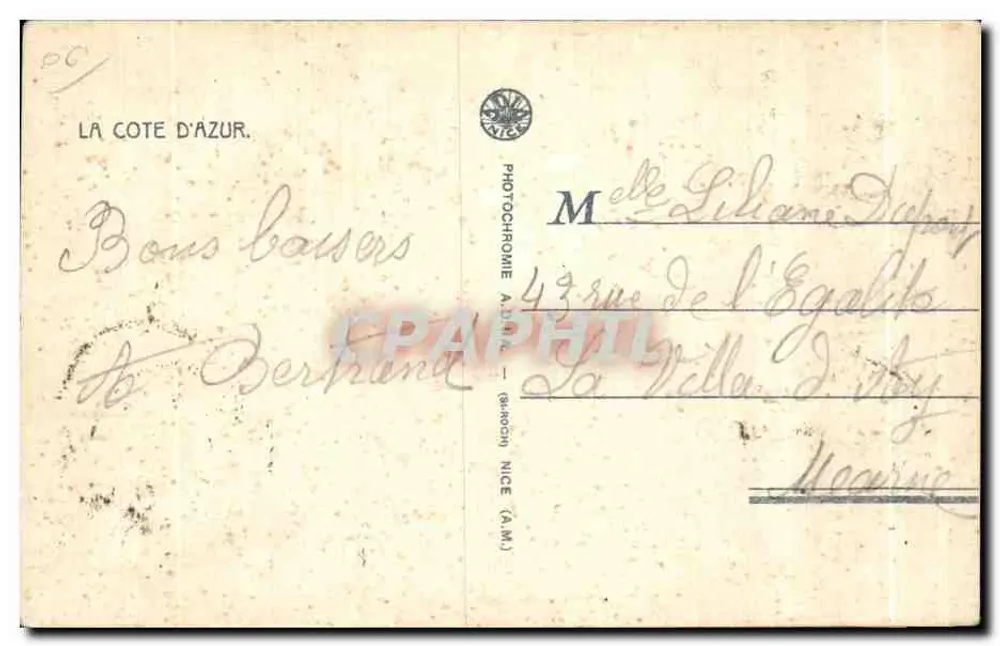 Bäuerinnen der Basse-Provence — Die Côte d'Azur — Verlag A. DUCHEMIN, Nizza (A.M.) - Rückseite