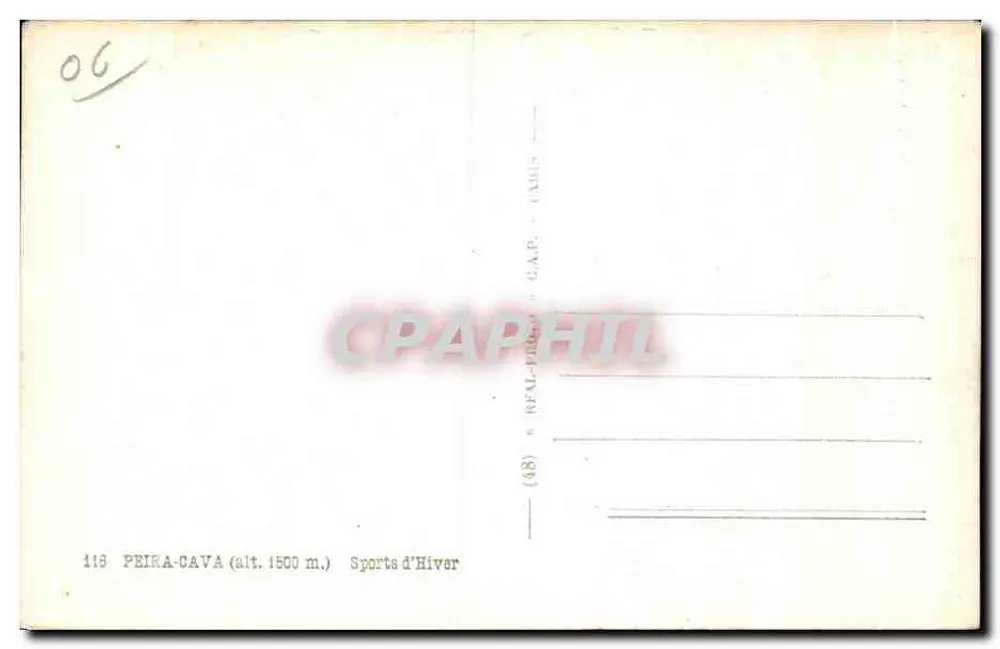 Peïra-Cava — Winter-Sport — Verlag G.A.P. Paris, Nr. 113 - Rückseite