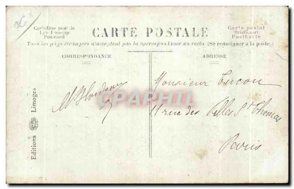 Villefranche-sur-Mer — Altstadt — Éditions Limoges, n° 82 - Rückseite