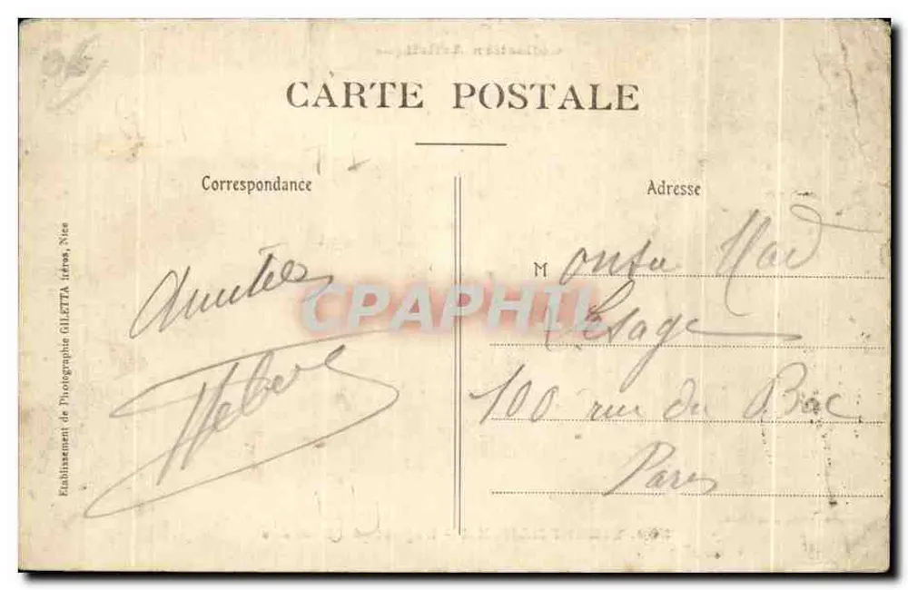 VILLEFRANCHE — Abfahrt der Flotte — Édition Giletta, Nice, Nr. 300 - Rückseite