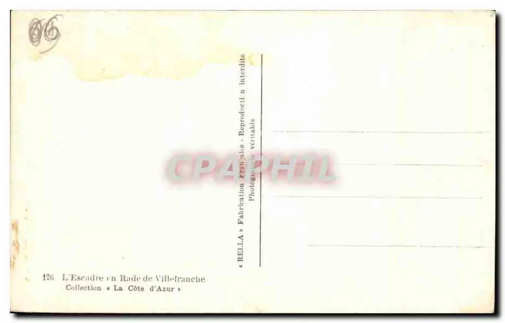 Die Flotte in der Bucht von Villefranche — Sammlung « La Côte d'Azur » — RELLA - Rückseite
