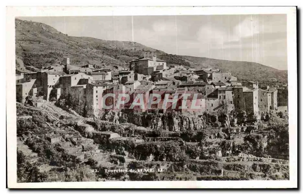 Tourettez de VENCE — vista panorâmica — editor Lévy et Naudain, n°23 - Frente