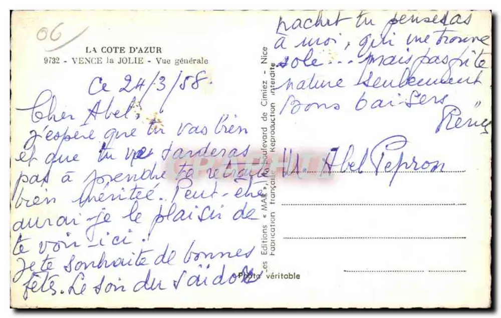 Vence — Allgemeiner Blick — Editions « MAR » - Rückseite