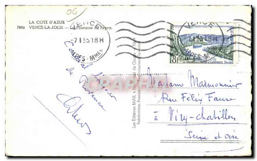 Fontaine du Peyra — Vence-la-Jolie — Editions MAR - Rückseite