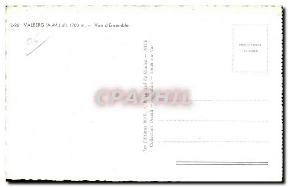Valberg (A.M.) — Vista Geral — Éditions Océelli - Verso
