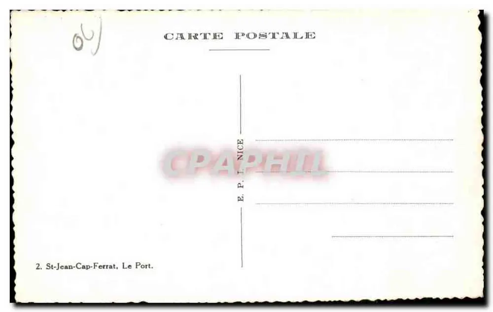 St-Jean-Cap-Ferrat — O Porto — Editor E.P.T. NICE, n°2 - Verso
