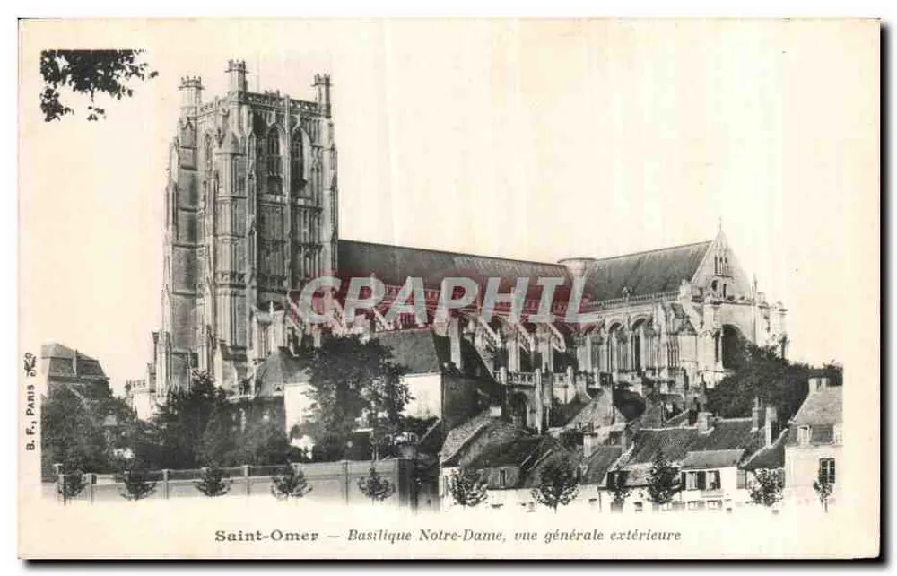 Saint-Omer — Basilika Notre-Dame, allgemeiner Außenblick — B.F., Paris - Vorderseite