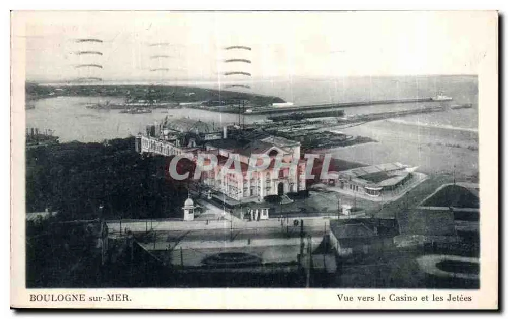 Boulogne-sur-Mer — Blick zum Casino und den Piers — unbekannter Verlag - Vorderseite