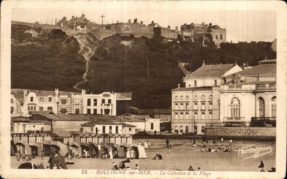 Boulogne-sur-Mer — Ansicht des Calvariums und der Strand — Harmignies, n°52 - Vorderseite
